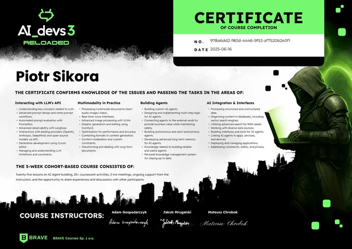 [AI_devs 3: Reloaded - certyfikat]