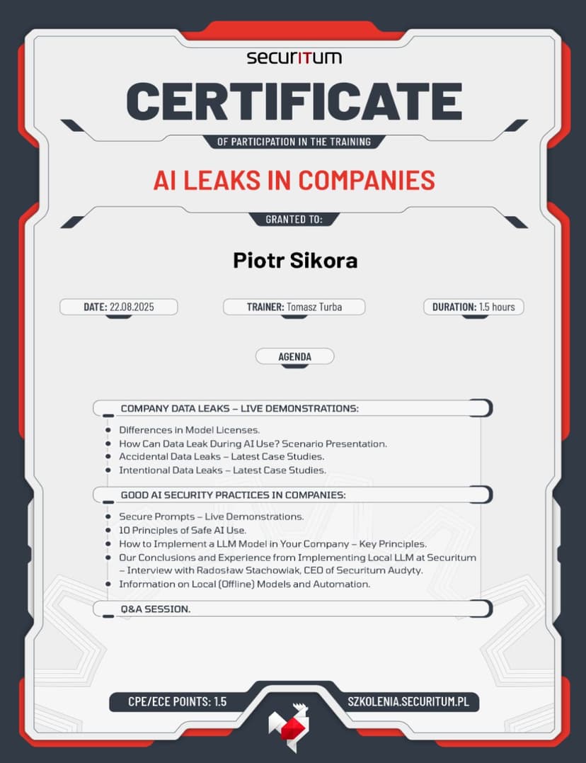 AI Leaks in copanies by Securitum