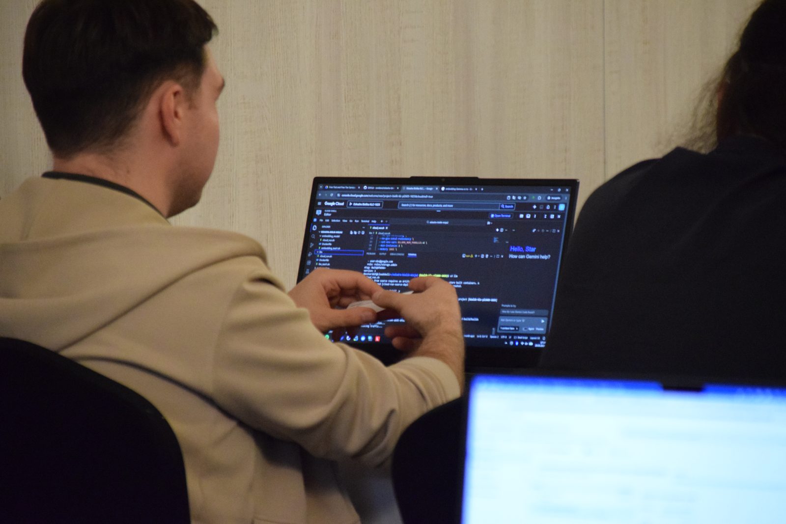 Working in the Google Cloud console during the workshop