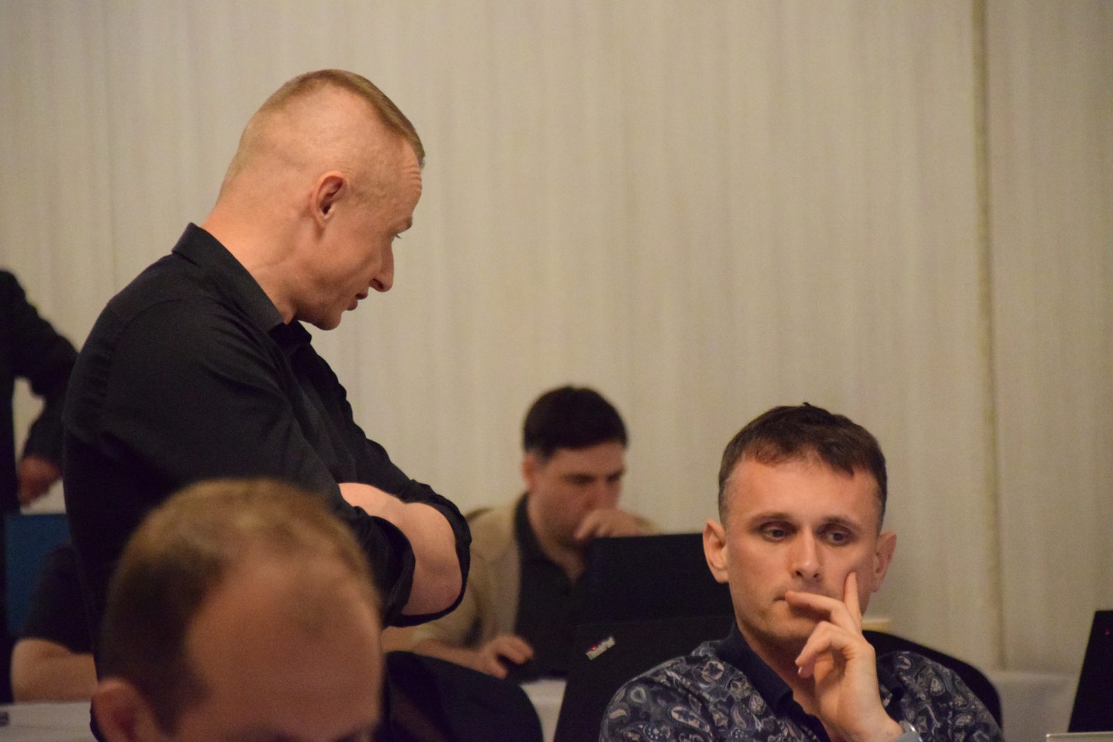 Technical discussions at the desks